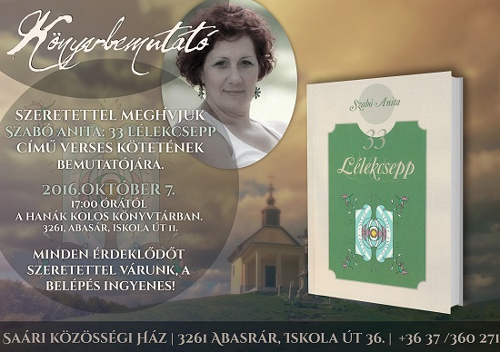 33 lélekcsepp – könyvbemutató